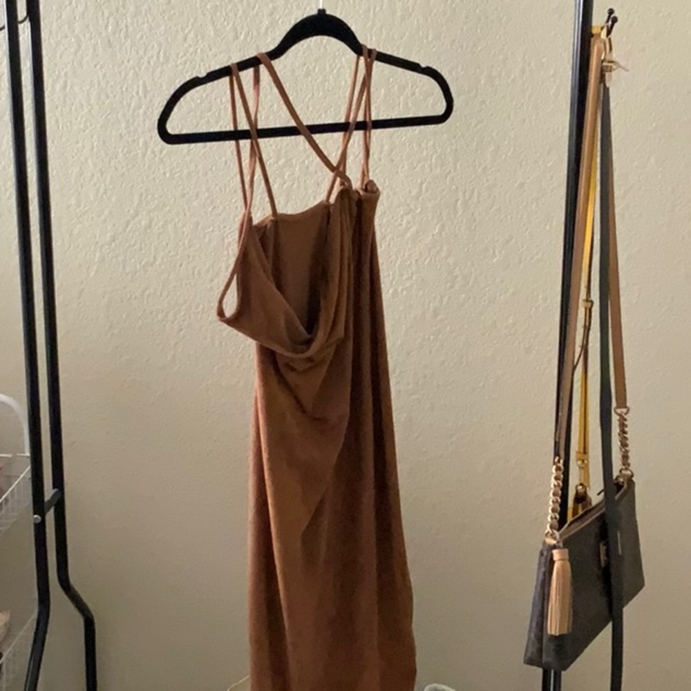 Suede slinky dress